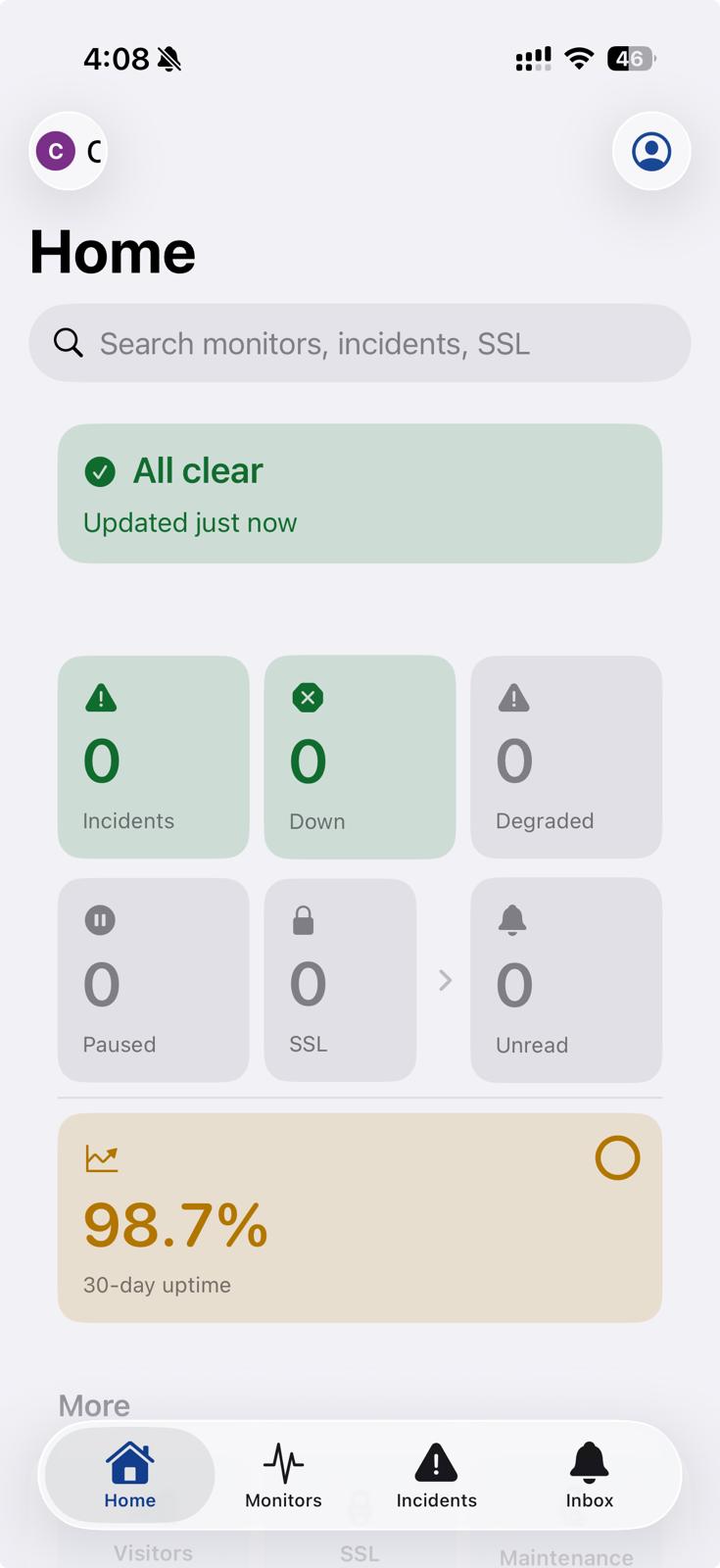 SiteMonitor mobile companion