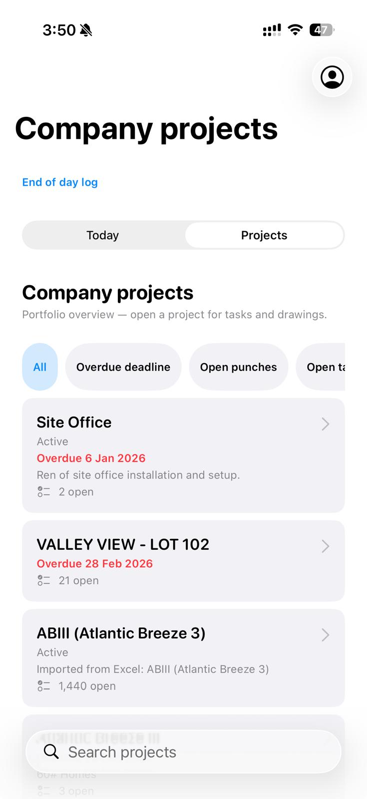 Trax Project Manager mobile companion